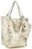 Bőr táska shopper bag Genuine Leather arany 555